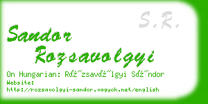 sandor rozsavolgyi business card